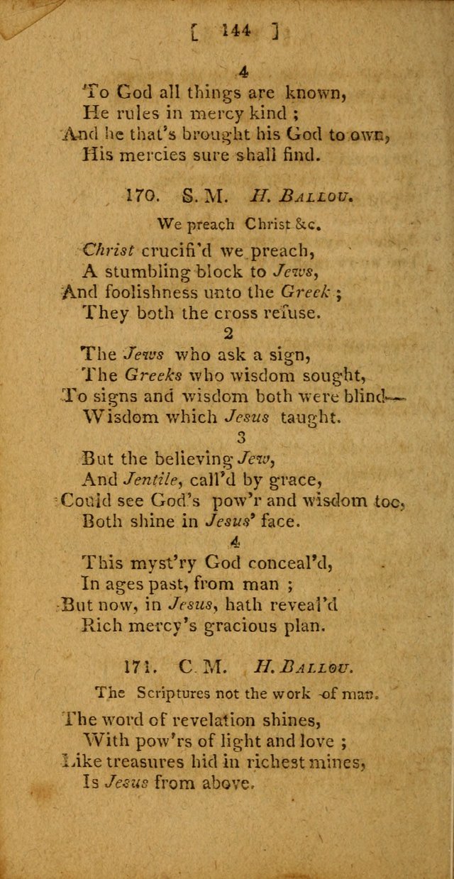Hymns: composed by different authors, by order of the General Convention of Universalists of the New-England States and Others. Adapted to public and private devotion page 144