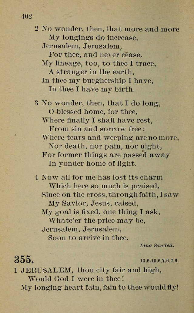 Hymnal: for churches and Sunday-schools of the Augustana Synod page 402