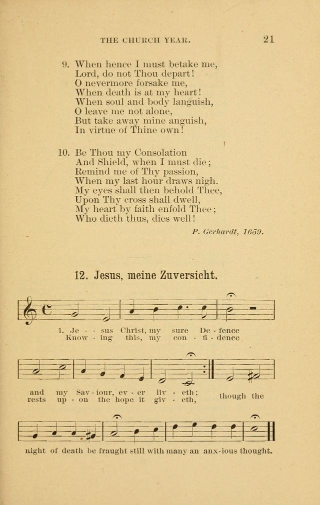 Hymns of the Evangelical Lutheran Church: for the use of English Lutheran Missions page 21
