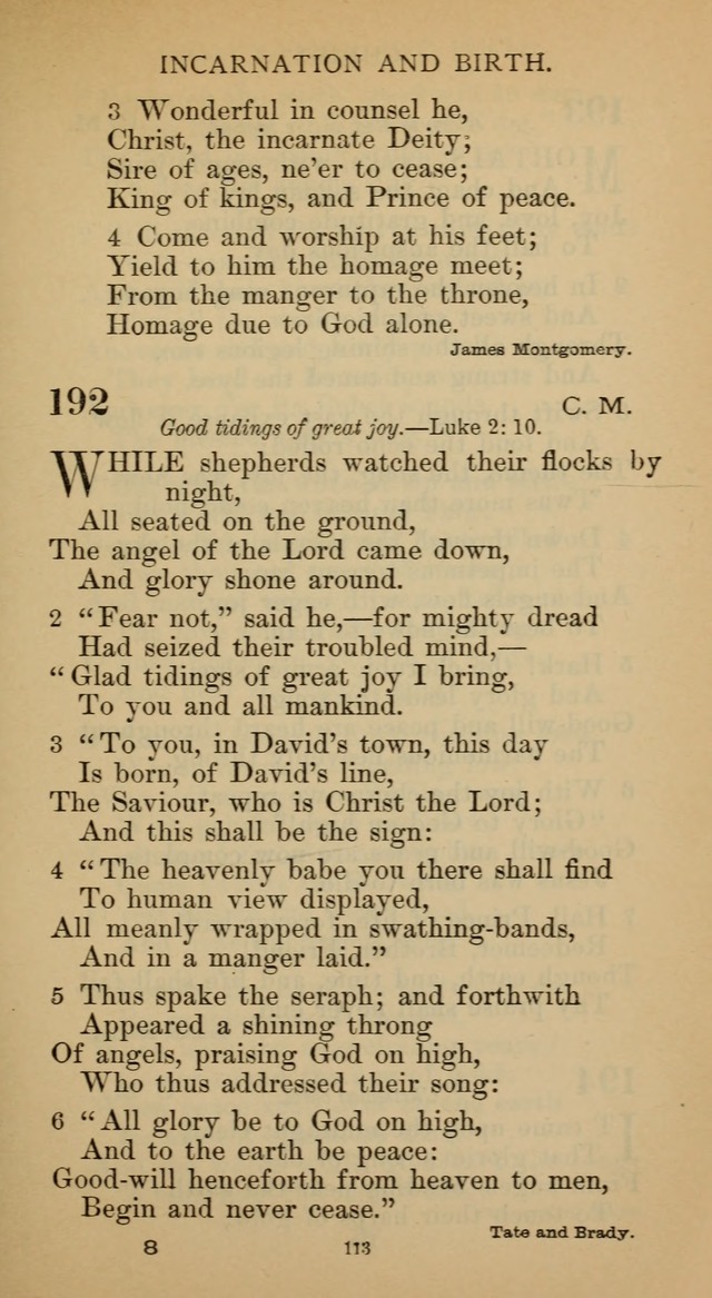 Hymnal of the Methodist Episcopal Church page 113