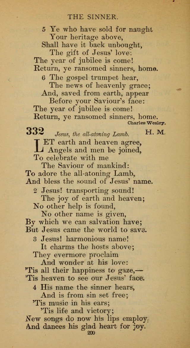 Hymnal of the Methodist Episcopal Church page 200