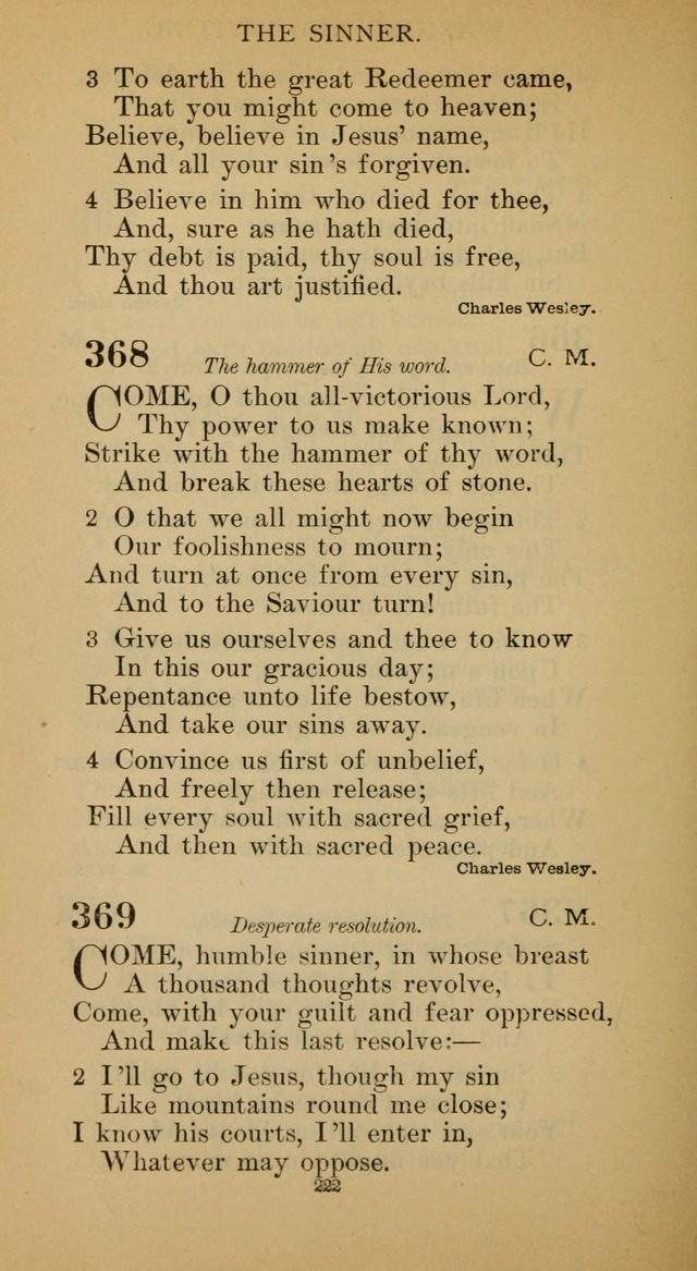 Hymnal of the Methodist Episcopal Church page 222