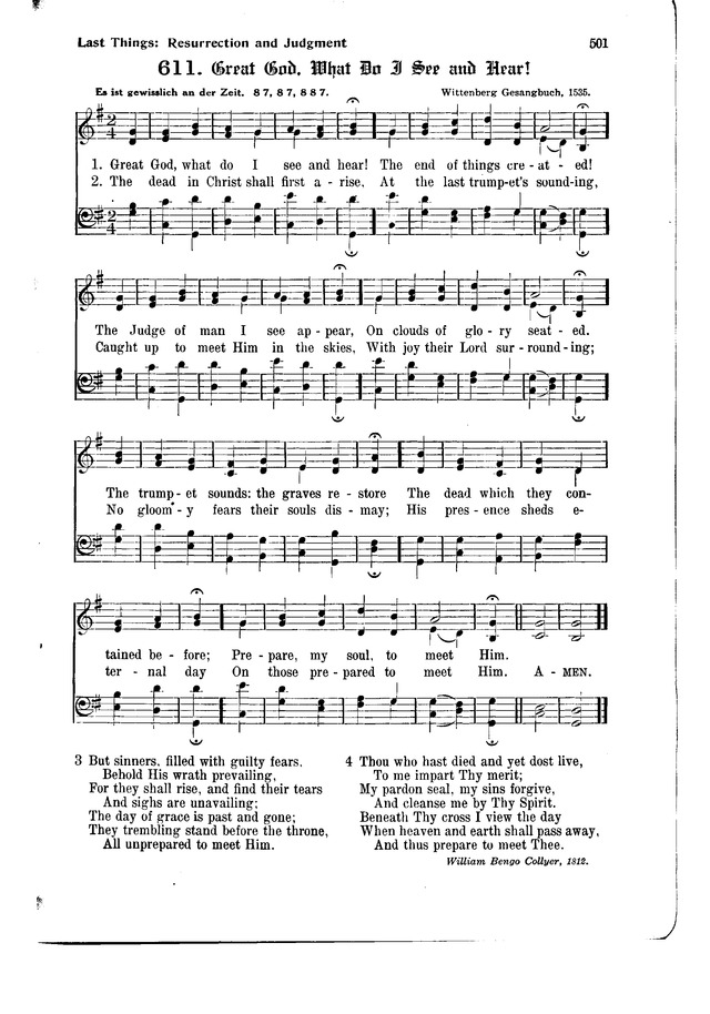 The Hymnal and Order of Service page 501