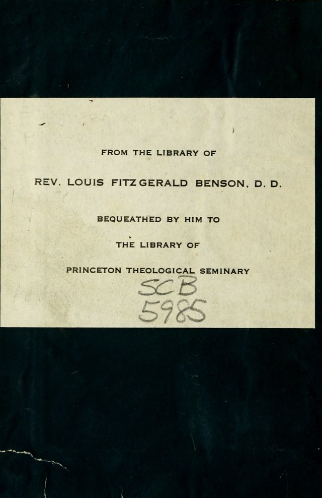 Hymnal of the Presbyterian Church in Canada page ii