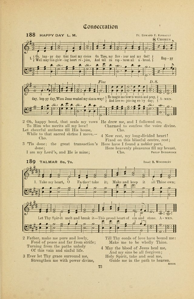 Hymns, Psalms and Gospel Songs: with responsive readings page 73
