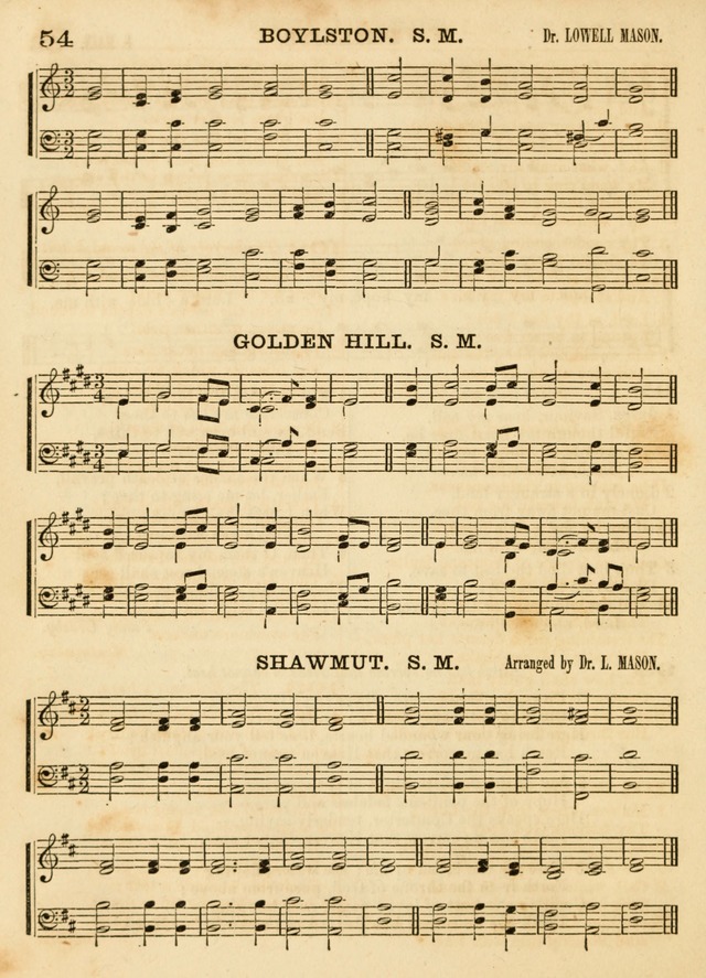 Hallowed Songs: a collection of the most popular hymns and tunes, both old, and new, designed for prayer and social meetings, revivals, family worship, and Sabbath schools page 54