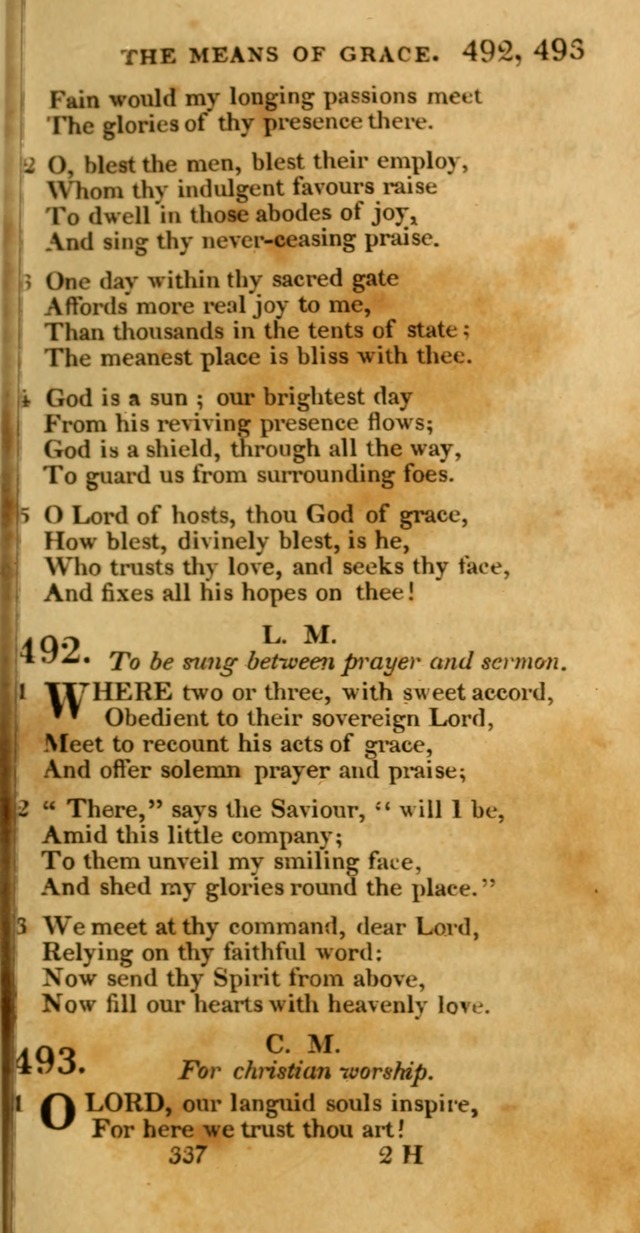 Hymns, Selected and Original: for public and private worship (1st ed.) page 337