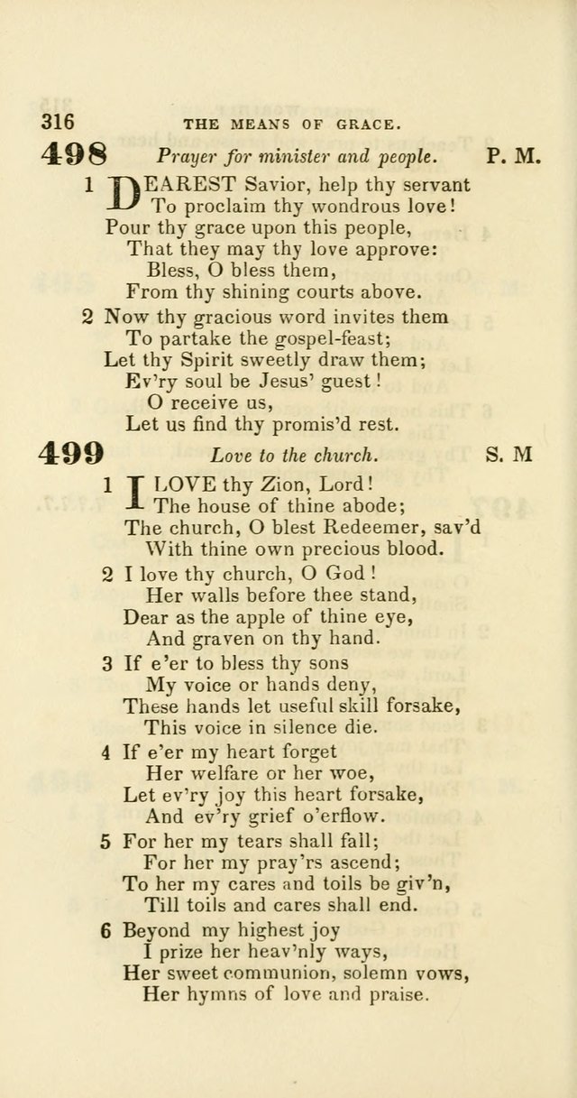Hymns: selected and original, for public and private worship (60th ed., 1st rev. ed.) page 316