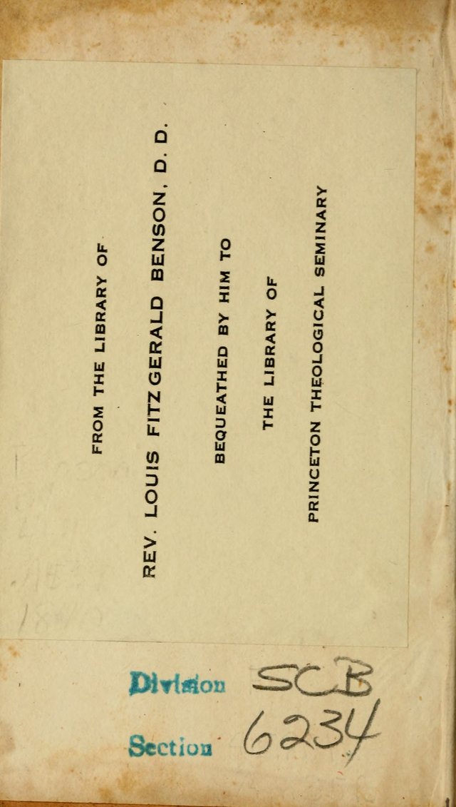 Hymns for Social Worship: selected from Watts, Doddridge, Newton, Cowper, Steele and others page ii