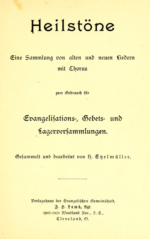 Heilstöne: eine Sammlung von alten und neuen Liedern mit Chorus, zum Gebrauch für Evangelisations-, Gebets- und Lagerversammlungen page vi