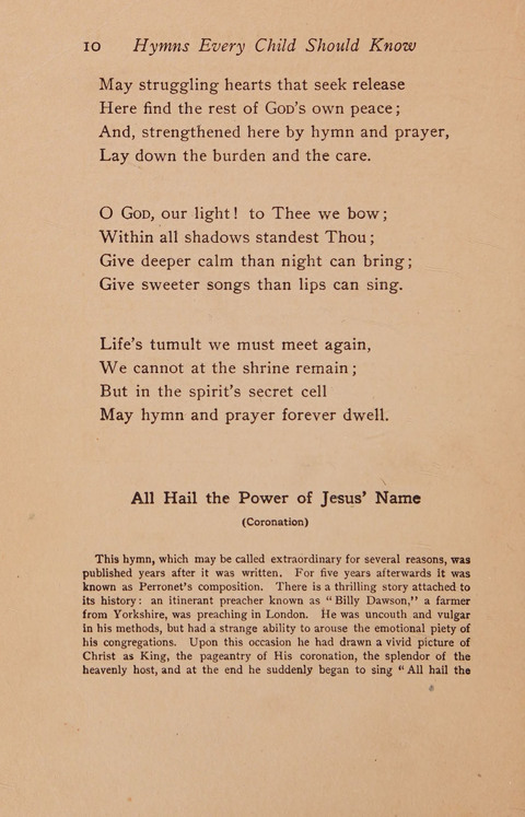 Hymns That Every Child Should Know: A selection of the best hymns of all nations for young people page 10