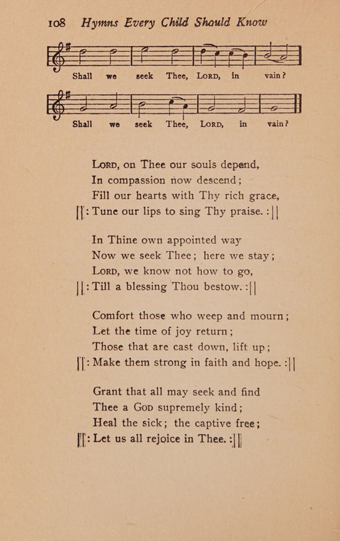 Hymns That Every Child Should Know: A selection of the best hymns of all nations for young people page 108