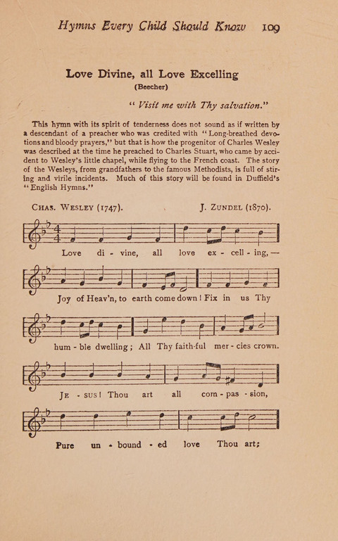 Hymns That Every Child Should Know: A selection of the best hymns of all nations for young people page 109