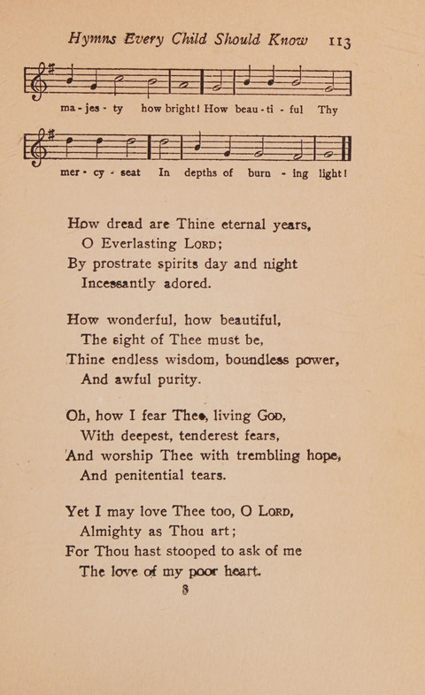 Hymns That Every Child Should Know: A selection of the best hymns of all nations for young people page 113