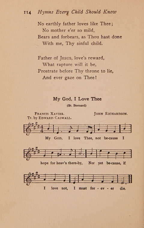 Hymns That Every Child Should Know: A selection of the best hymns of all nations for young people page 114