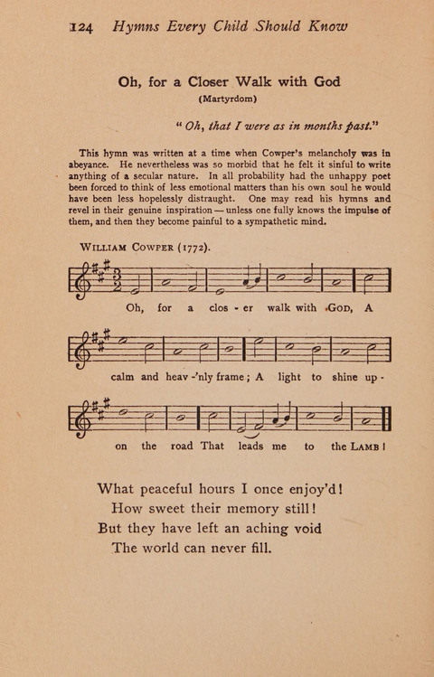 Hymns That Every Child Should Know: A selection of the best hymns of all nations for young people page 124