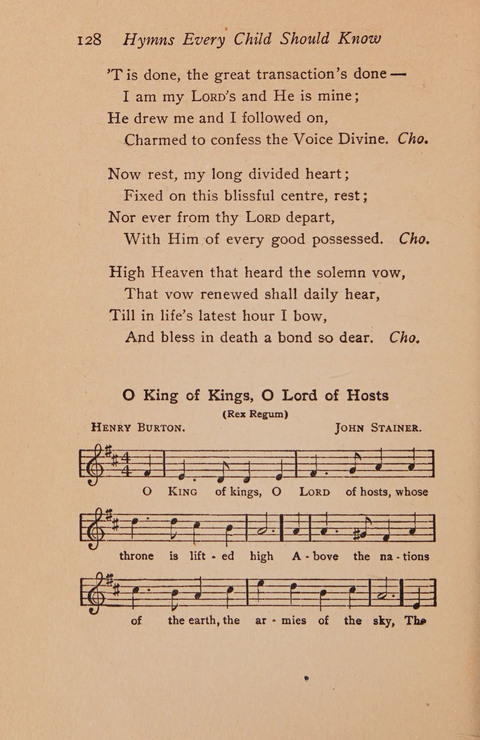 Hymns That Every Child Should Know: A selection of the best hymns of all nations for young people page 128