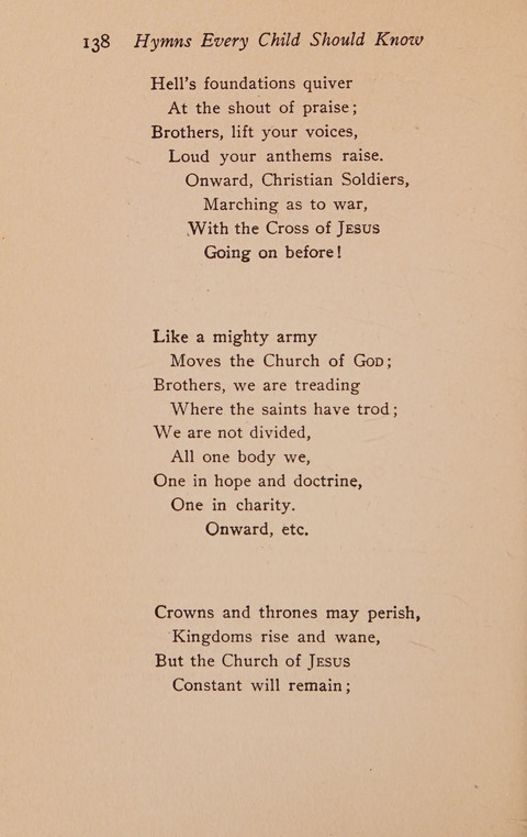 Hymns That Every Child Should Know: A selection of the best hymns of all nations for young people page 138