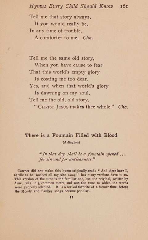 Hymns That Every Child Should Know: A selection of the best hymns of all nations for young people page 161
