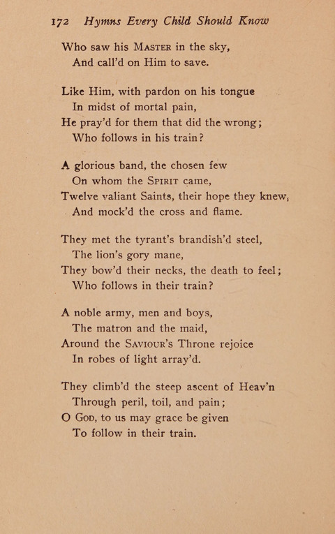 Hymns That Every Child Should Know: A selection of the best hymns of all nations for young people page 172