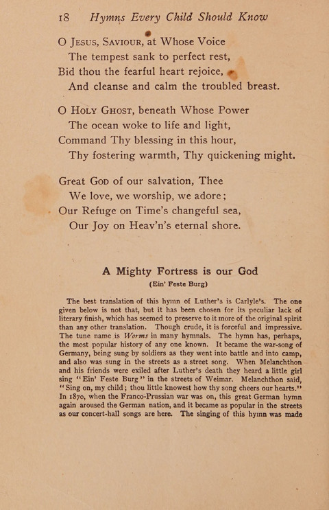 Hymns That Every Child Should Know: A selection of the best hymns of all nations for young people page 18
