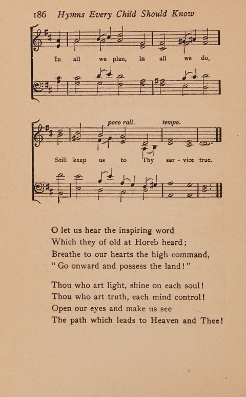 Hymns That Every Child Should Know: A selection of the best hymns of all nations for young people page 186