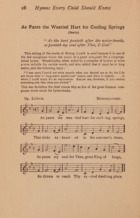 Hymns That Every Child Should Know: A selection of the best hymns of all nations for young people page 28