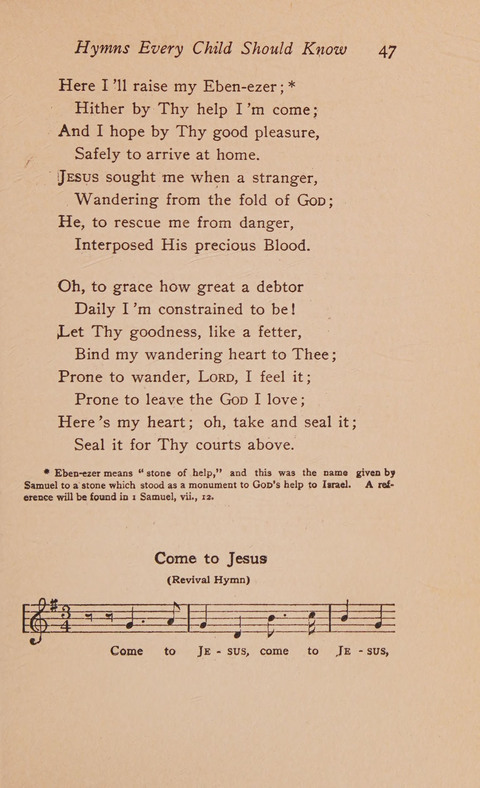 Hymns That Every Child Should Know: A selection of the best hymns of all nations for young people page 47