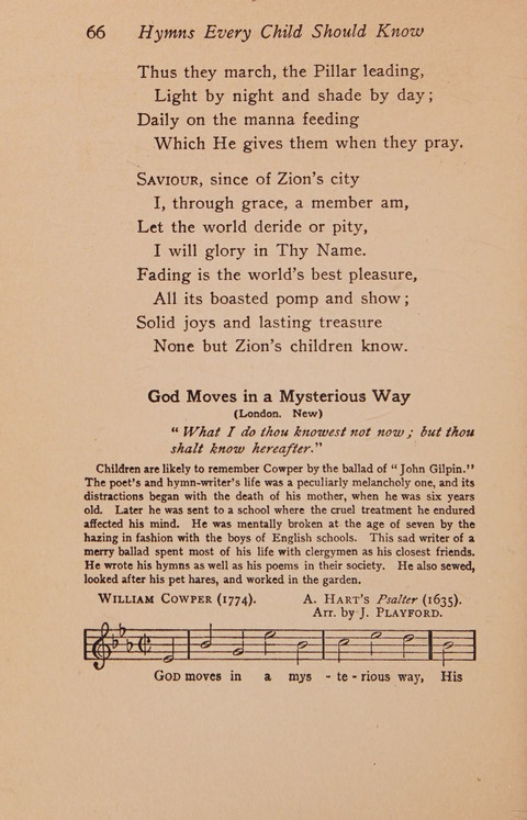 Hymns That Every Child Should Know: A selection of the best hymns of all nations for young people page 66