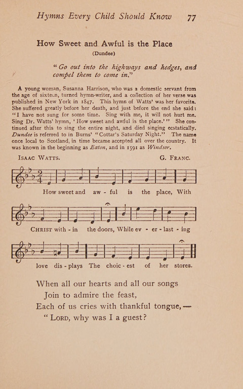 Hymns That Every Child Should Know: A selection of the best hymns of all nations for young people page 77