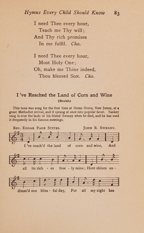 Hymns That Every Child Should Know: A selection of the best hymns of all nations for young people page 83