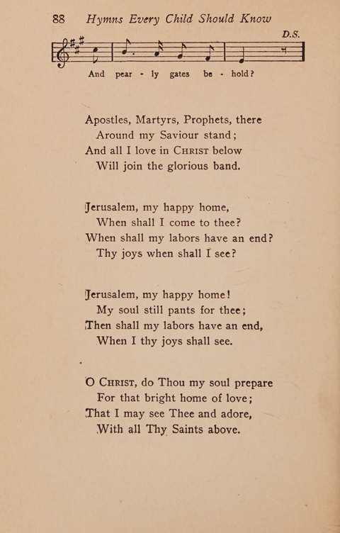 Hymns That Every Child Should Know: A selection of the best hymns of all nations for young people page 88