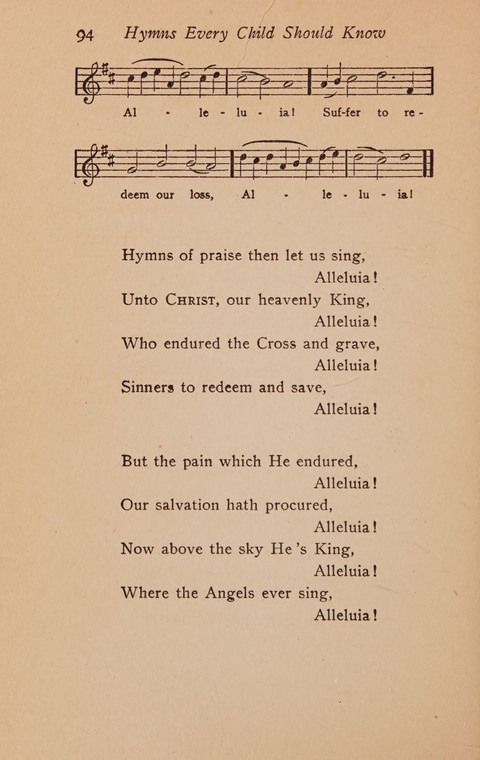 Hymns That Every Child Should Know: A selection of the best hymns of all nations for young people page 94
