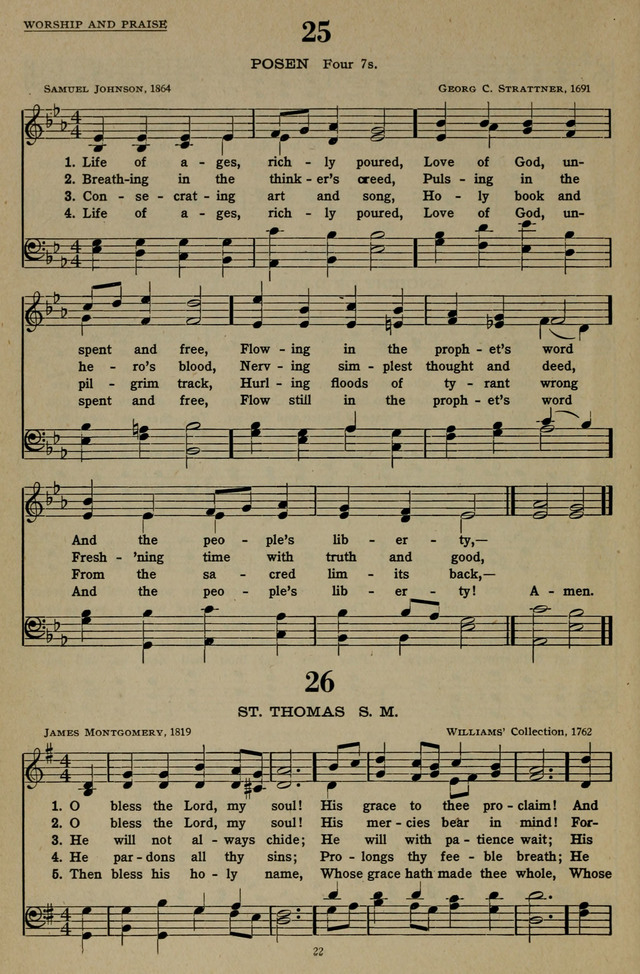 Hymns of the United Church page 22
