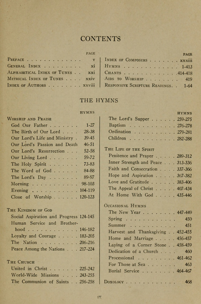 Hymns of the United Church page xii