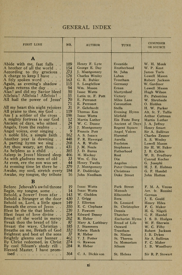 Hymns of the United Church page xiv