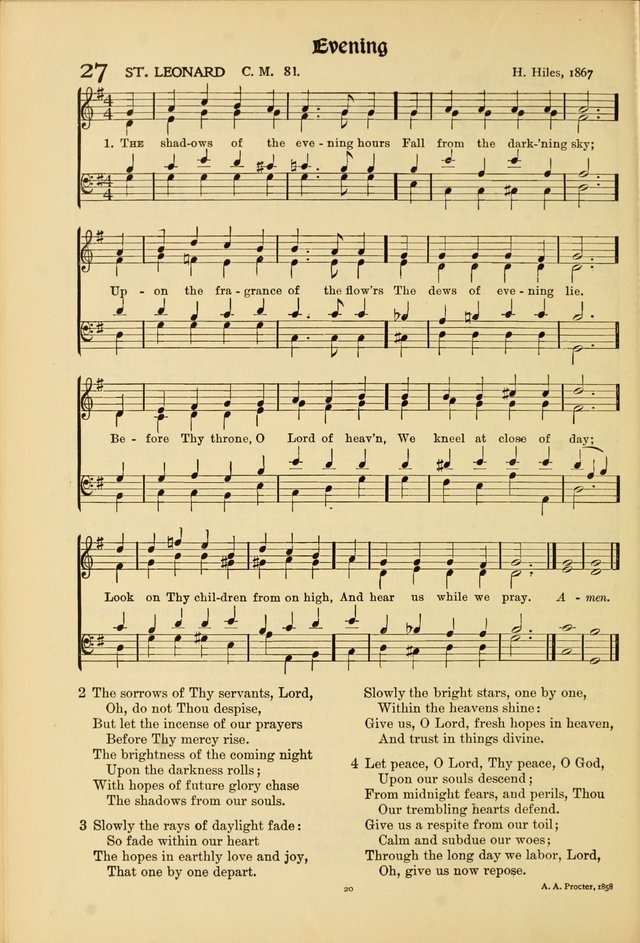 Hymns of Worship and Service. (Chapel ed.) page 20