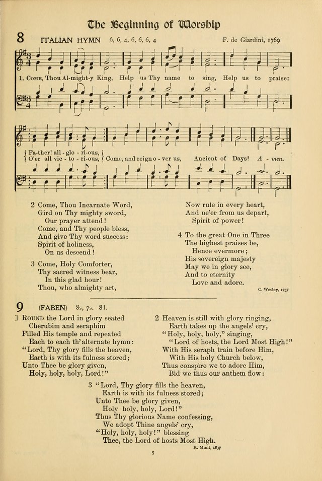 Hymns of Worship and Service. (Chapel ed.) page 5