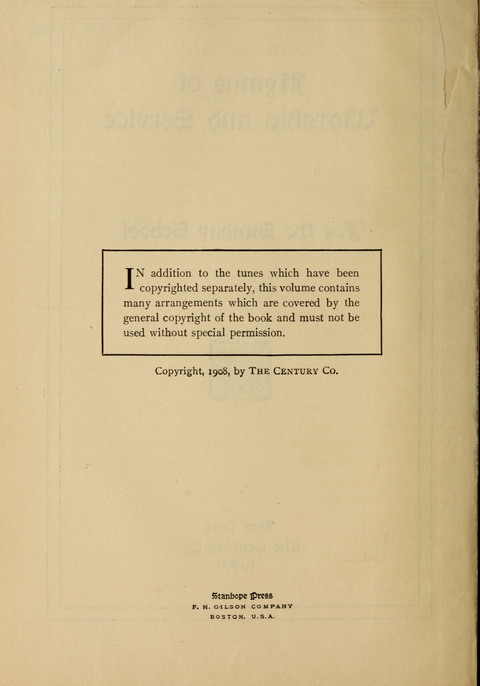 Hymns of Worship and Service: for the Sunday School page v