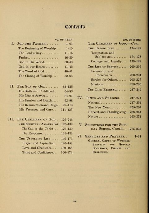 Hymns of Worship and Service: for the Sunday School page vii