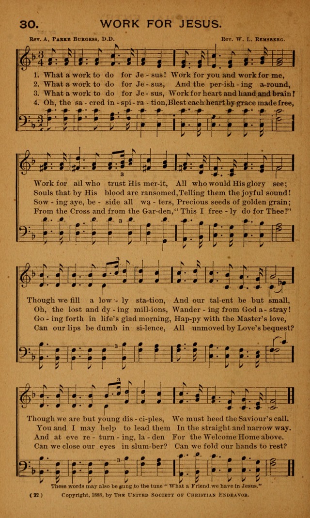 Y.P.S.C.E. Hymns of Christian Endeavor page 22