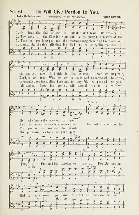 Hymns of Glory: for Sunday school, church, and revival meetings page 61