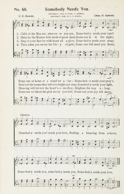 Hymns of Glory: for Sunday school, church, and revival meetings page 68