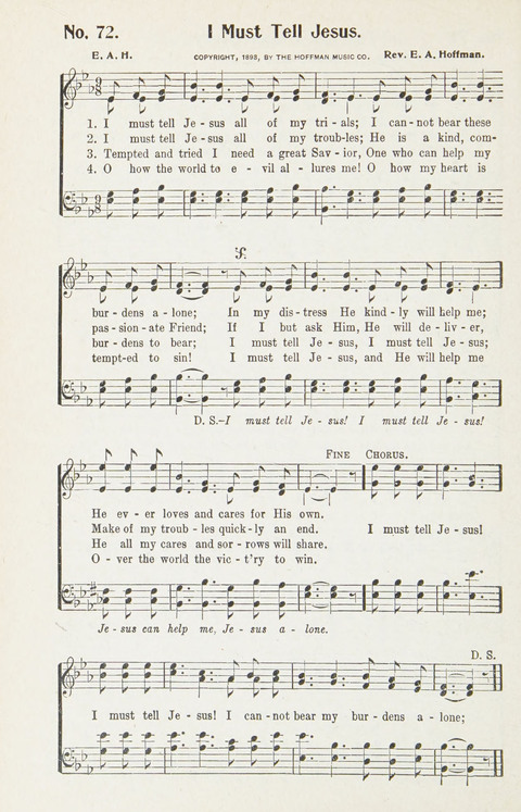 Hymns of Glory: for Sunday school, church, and revival meetings page 72