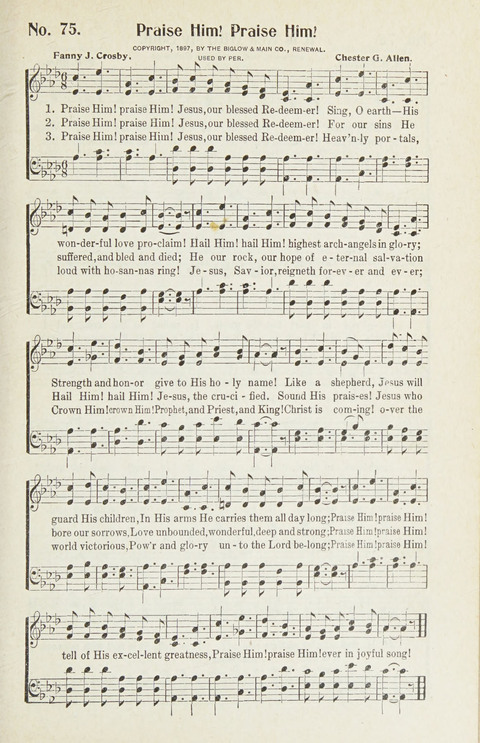 Hymns of Glory: for Sunday school, church, and revival meetings page 75
