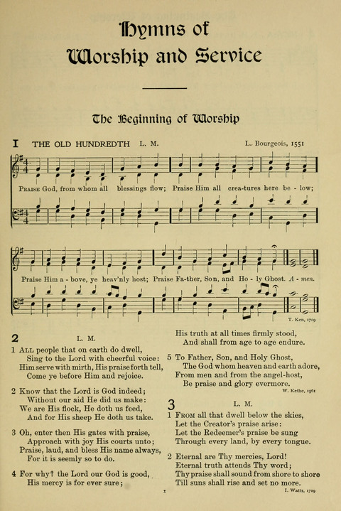 Hymns of Worship and Service: (12th ed.) page 1