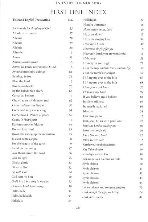 In Every Corner Sing: songs of God