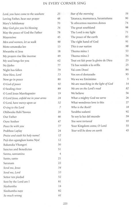In Every Corner Sing: songs of God