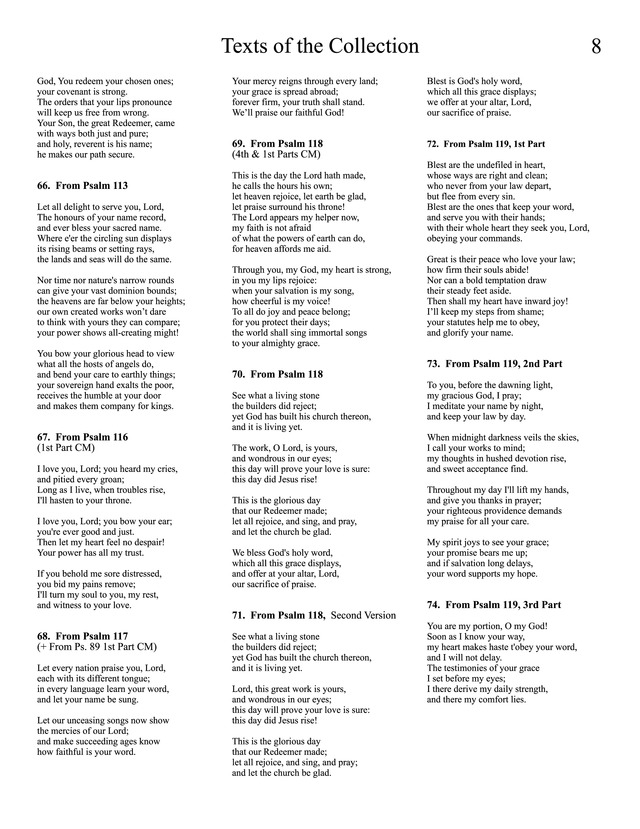 In Melody and Songs: hymns from the Psalm versions of Isaac Watts page 125