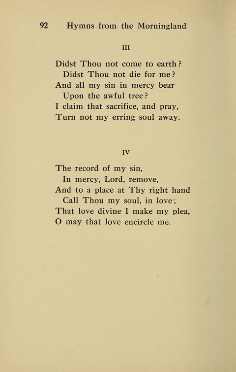 Hymns from the Morningland page 91
